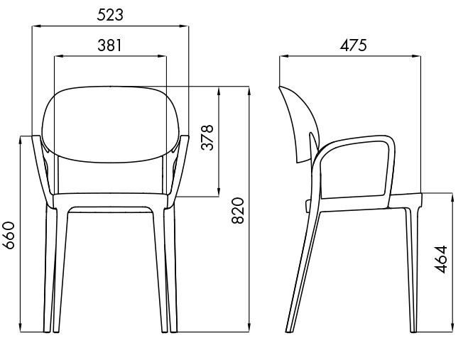 Amy misure chaise