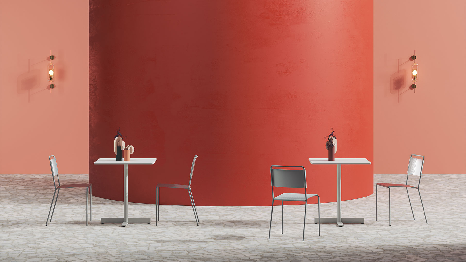 People | Tavolo regolabile in altezza, base in acciaio a quattro razze