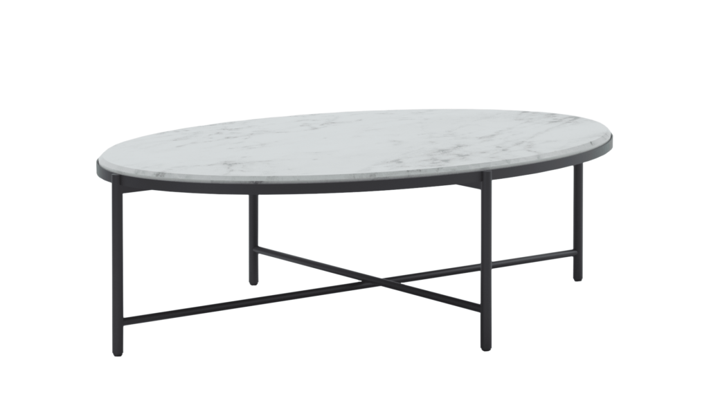 3750H35 - Tavolino H 365 con piano ovale 1220x820