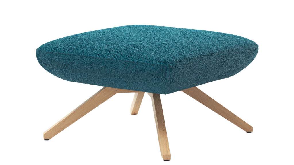 2080 - Pouf en frêne avec siège rembourré