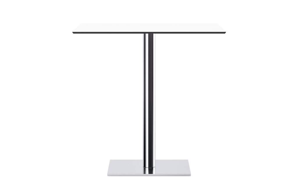 3056 - Table base carrée en inox brillant/ satiné