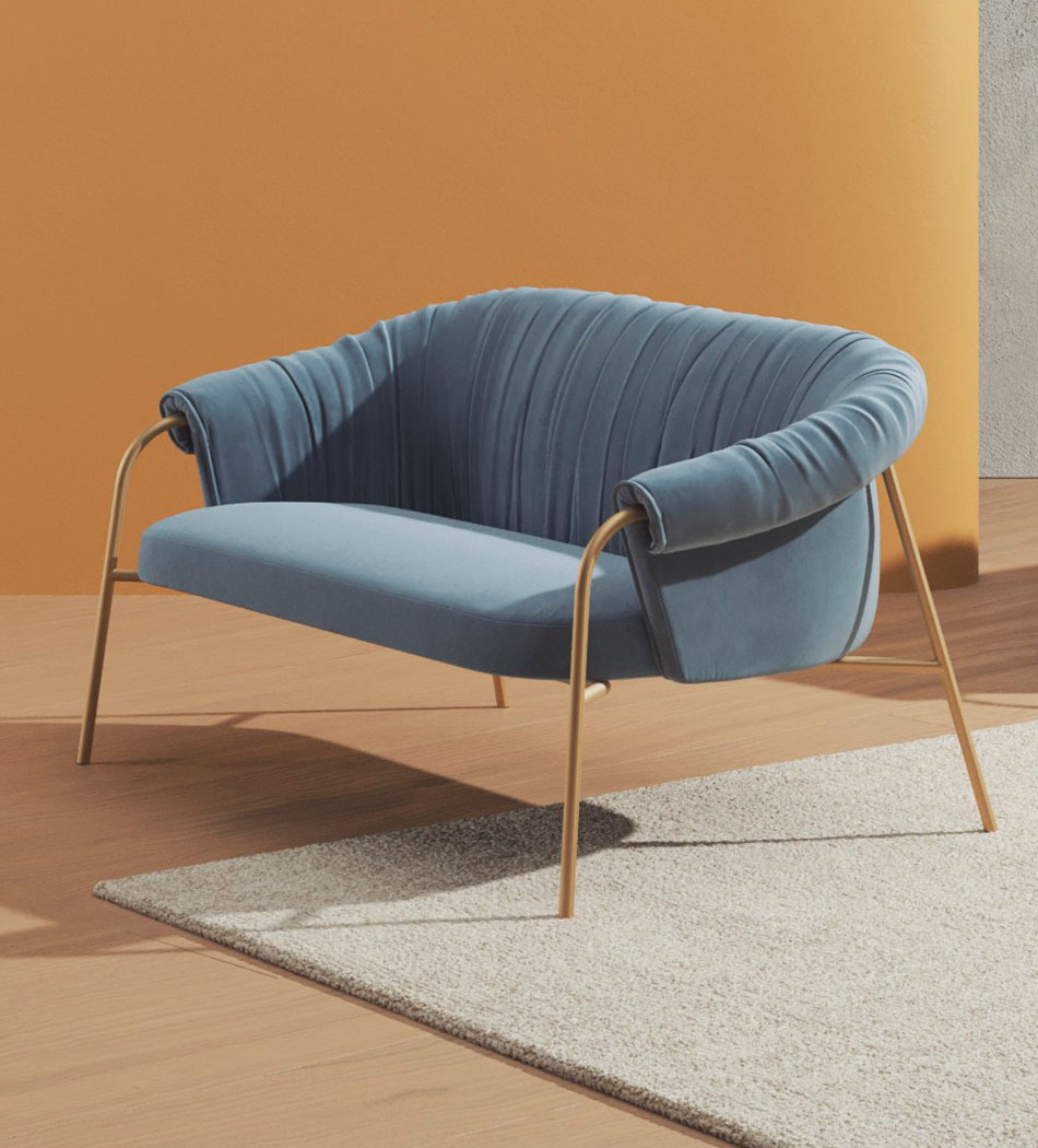 Divano Moderno con Struttura in Acciaio Verniciato - Collezione Scala