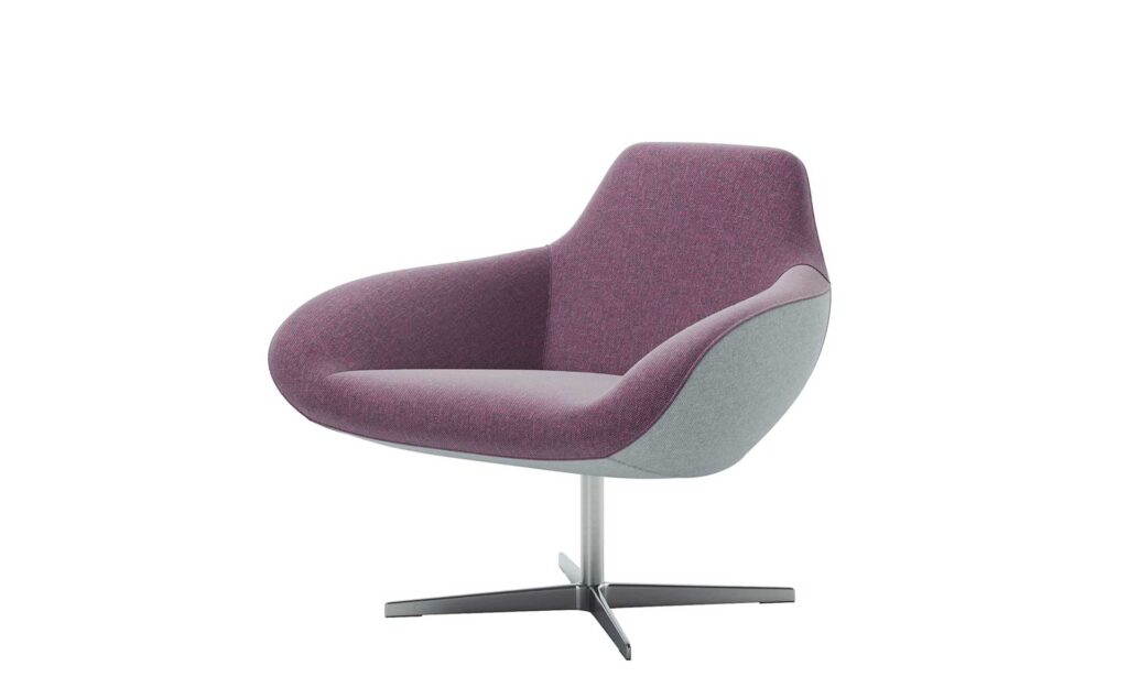 2053 - Poltrona con base girevole 4 razze in alluminio