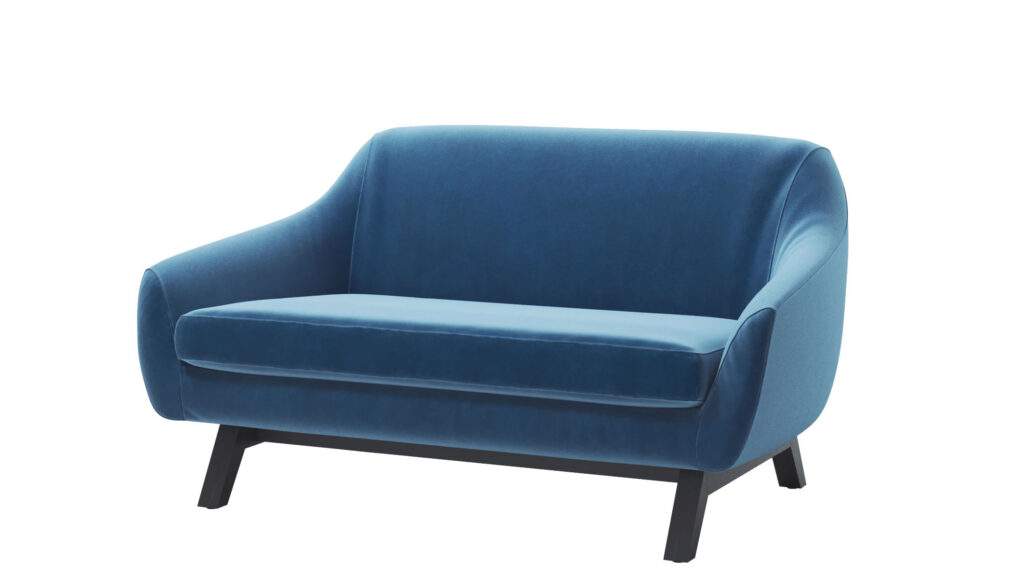 7012P - Divano 2 posti con base in frassino tinto