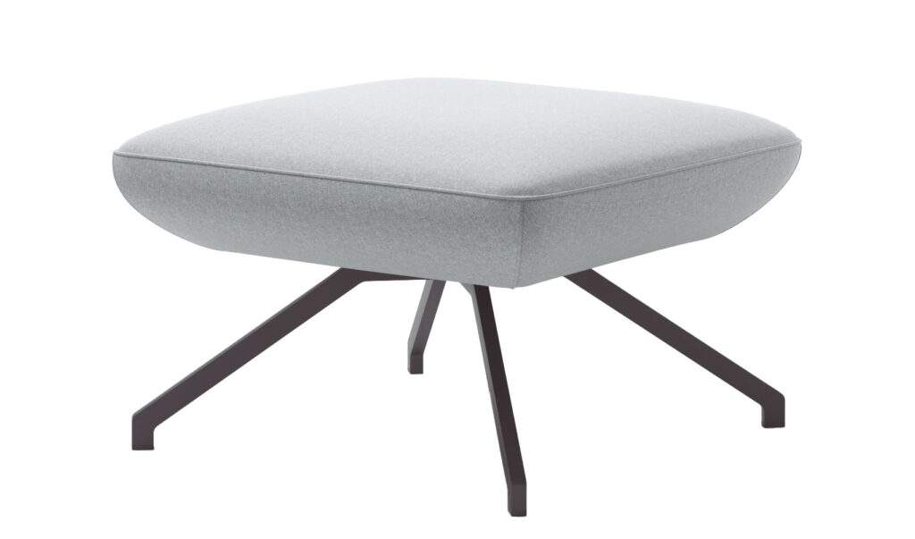 2081 - Pouf en acier peint à section rectongulaire