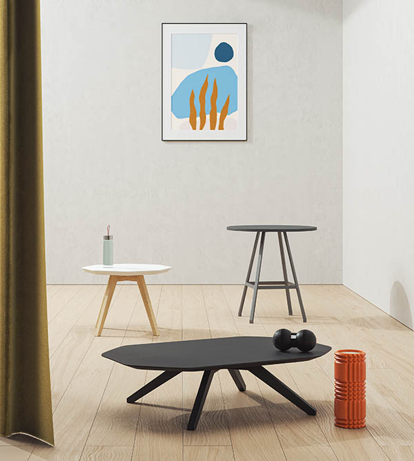 X Table - Tavolo con Struttura in Metallo Verniciato o Frassino