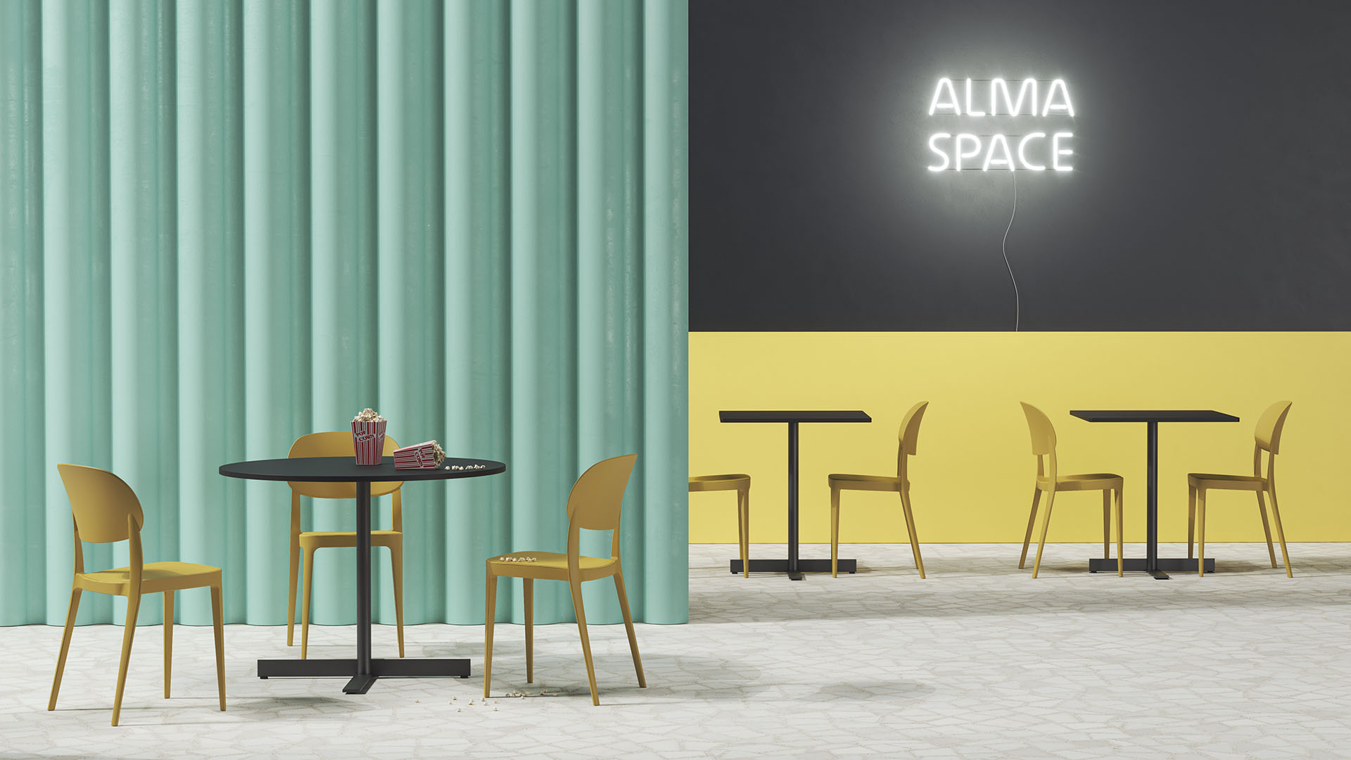 People | Tavolo regolabile in altezza, base in acciaio a quattro razze