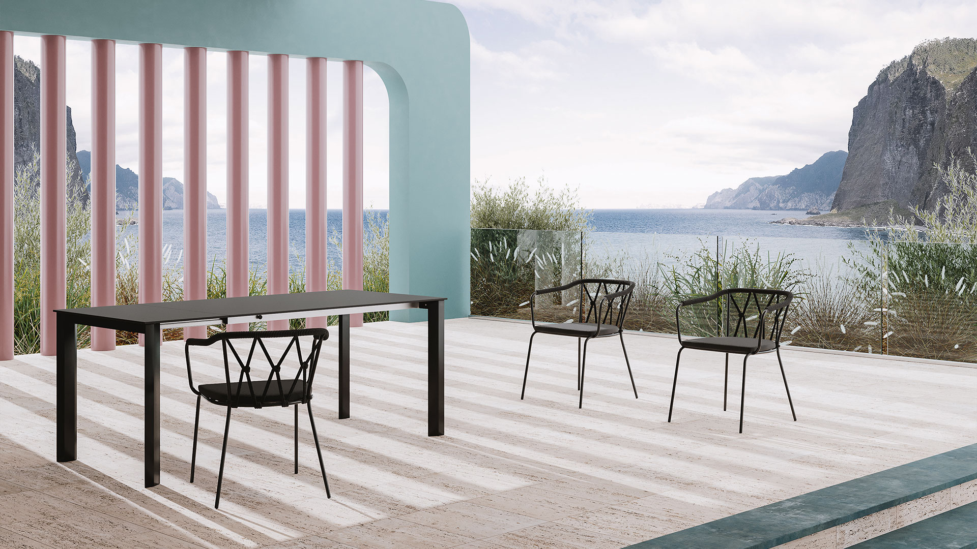 Grandangolo, tavolo allungabile